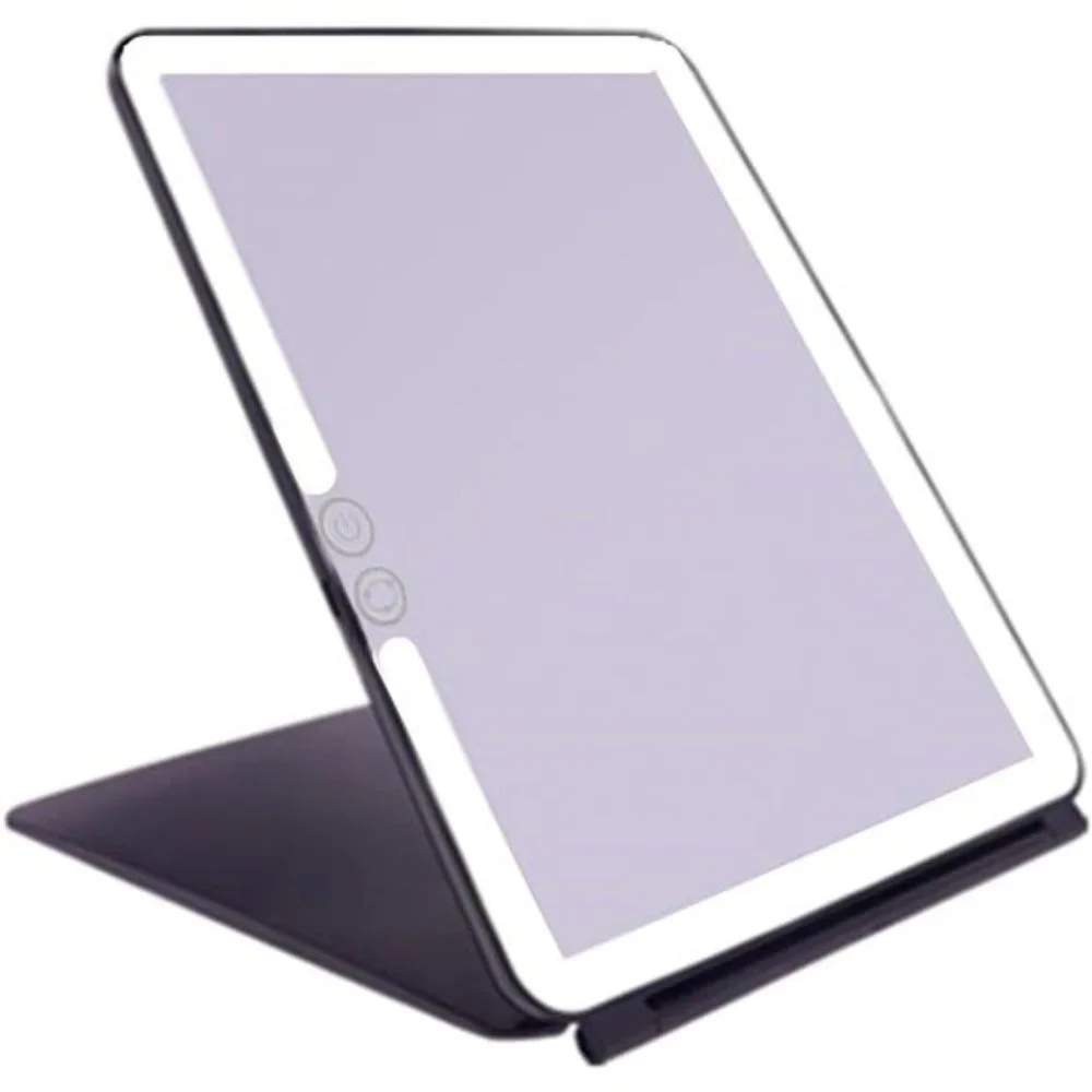 Folding Lighted Makeup Mirror with 72 LEDs 3 Colors Light Modes USB Rechargable